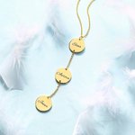 Collar personalizado con tres discos y nombres generacionales en plata regalo de cumpleaños para mujer