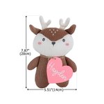 Personalized Heart Cute Deer Soft Stuffed Plush Toy with Name Valentine's Day Birthday Gift for Kids Toddlers