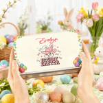 Personalized Howdy Easter Cute Bunny Easter Biscuit Tin Box with Name Easter Party Easter Gift for Children