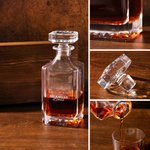 Personalized Engraved Initials Whiskey Decanter with Text Bar Accessory Birthday Gift for Whiskey Lovers