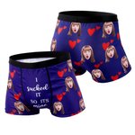 I Sucked It So Its Mine - Personalized Love Hearts Face Photo Boxer Brief