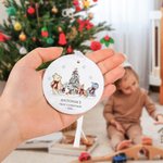 Personalized Classic Winnie the Pooh Theme Ceramic Christmas Ornament with Name Baby Shower First Christmas Gift for Newborns