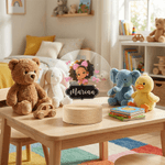 Personalized Bow Cute Cartoon Little Girl LED Acrylic Night Light with Name and Wooden Base Home Decor Birthday Gift for Black Girl