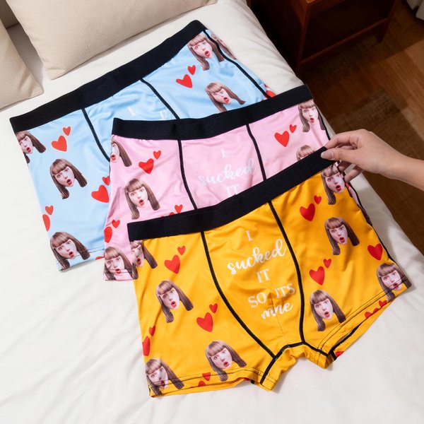 Gag Gift Funny Personalized Face Photo Boxers for Men | Custom Naughty Quote Underwear for Boyfriend | Valentine's Day, Birthday & Groom