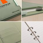 Cahier de notes en cuir PU personnalisé avec logo nom et slogan - Contient un stylo - Cadeau d'anniversaire pour les entreprises et les collègues