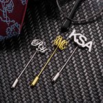Custom Lapel Brooch Pin with Monogram Initial Wedding Anniversary Gift for Men