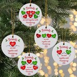 Gepersonaliseerde Friend Is Tied Together With Heartstrings Keramisch Kerstboom Ornament met Naam Jaar Kerst Decor Vriendschap Gift voor Vrienden