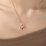 Personligt Highland Cow Heart Birthstone Hängsmycke Halsband Smycken Födelsedag Julklapp för kvinnor Highland Cow Lovers
