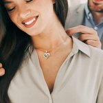 Personalisierte Double Heart Birthstones Halskette mit Namen Dainty Schmuck Valentinstag Jahrestag Geschenk für Paare Frauen Freundinnen