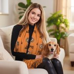 Echarpe chaude personnalisée avec nom et photo de chien ou de chat, à porter tous les jours, en hiver, à l'occasion d'un anniversaire ou d'un cadeau de Noël pour les amoureux des animaux.