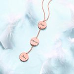 Collar personalizado con tres discos y nombres generacionales en plata regalo de cumpleaños para mujer