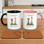 Personalized Watercolor Couple Multicolor 11/15 oz Ceramic Mug with Names and Coaster Valentine's Day Anniversary Wedding Gift for Couples