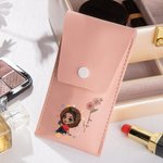 Henkilökohtainen söpö sarjakuvahahmo syntymä kukka meikki harja laukku asetettu nimi ja 8 kpl meikki harjat syntymäpäivälahja naisille tytöille