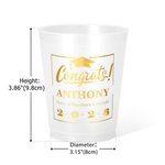 Personalized Congrats 12 oz Frosted Graduation Cups with Name and Text Set of 10 Graduation Party Supplies Gift for Class of 2026 Graduates