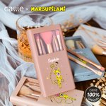 Gepersonaliseerde Schattige Staart-Springende Marsupilami 5 Stuks Make-up Brush Opbergdoos Set met Naam Verjaardag Huwelijkscadeau voor Vrouwen | Callie × Marsupilami®