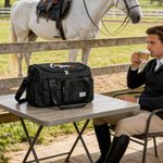 Gepersonaliseerde Multicolor Floral Horse Multi-Compartment Travel Bag met Naam en Schouderriem Paard Training Gift voor Paardeneigenaren Ruiters