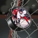 Personalized Photo Ice Hockey Puck with Name Number and Text Ice Rink Game Day Team Gift for Ice Hockey Player Lover