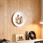 Personalized Watercolour Style Photo Decor Plate with Text and Date Home Decor Valentine's Day Housewarming Gift for Couple Family