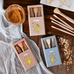 Gepersonaliseerde Schattige Staart-Springende Marsupilami 5 Stuks Make-up Brush Opbergdoos Set met Naam Verjaardag Huwelijkscadeau voor Vrouwen | Callie × Marsupilami®