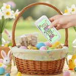 Personalized Cute Bunny Chick Doodle Letter Safe Stainless Steel Kid's Fork Spoon Knife 3 Pcs Cutlery Set with Case and Name Easter Gift for Kids