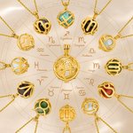 Collier de signe du zodiaque personnalisé avec boule de cristal et nom - Cadeau anniversaire pour les femmes et les enthousiastes de l'astrologie