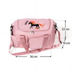 Gepersonaliseerde Multicolor Floral Horse Multi-Compartment Travel Bag met Naam en Schouderriem Paard Training Gift voor Paardeneigenaren Ruiters