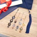 Personalised Engraved Logo Disc Oval Photo Charm Grad Cap Tassel Decoration with Angel Wings Memorial Graduation Gift for Class of 2026 Graduates