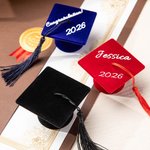 Personalizado Clase de 2026 Graduación Cap Diseño Anillo Caja con Nombre y Texto Regalo de Graduación para Graduado
