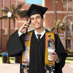 Personalized Multicolour Photo Graduation Stole with Text Class of 2026 Graduation Gift for Unisex Graduates