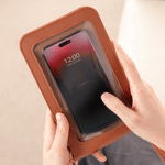 Gepersonaliseerde Geboortebloem Draagbare PU Leren Crossbody Tas met Naam en Touch Screen Venster Reizen Dagelijks Gebruik Verjaardagscadeau voor Vrouwen