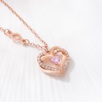 Personalisierte Birthstone Double-Heart-Halskette mit Namen Dainty Schmuck Jahrestag Valentinstag Geburtstag Geschenk für Frauen
