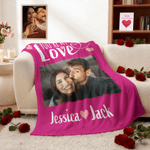 Personalized Multi-Color Couple Photo Soft Throw Blanket with Names Daily Use Valentine's Gift for Couples Girlfriends