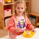 Personalized Cute Cartoon Character Waterproof Long Sleeve Kid Apron with Name Cooking Painting Handcraft Activities Birthday Gift for Kids