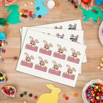 Gepersonaliseerde Schattige Boog Hoed Konijn Pasen Waterdichte Stickers Etiketten met Naam Gift Decoratie Paasdag partij Gunsten voor kinderen