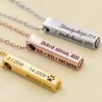 Personoitu kaiverrettu pylväsurniriipus rakkaiden tai lemmikkien menetyksen muistoksi arvokkaaksi muistoesineeksi