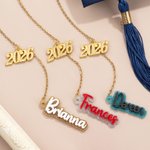 Personalised Glitter Name Year Graduation Cap Charm Tassel Decoration 2026 Graduation Gift for Graduates Classmates