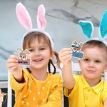 Gepersonaliseerde Schattige Boog Hoed Konijn Pasen Waterdichte Stickers Etiketten met Naam Gift Decoratie Paasdag partij Gunsten voor kinderen