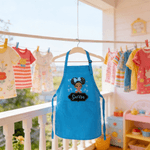 Personalized Cute Cartoon African Girl Adjustable Kid Apron Chef Hat Set with Pocket for Cooking Birthday Gift for Black Girl