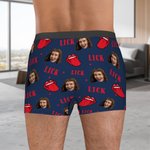 Personalized Face Photo Best Dick Red Lip Lick Men's Underwear Boxer Brief with Name Valentine's Day Anniversary Gift for Boyfriends