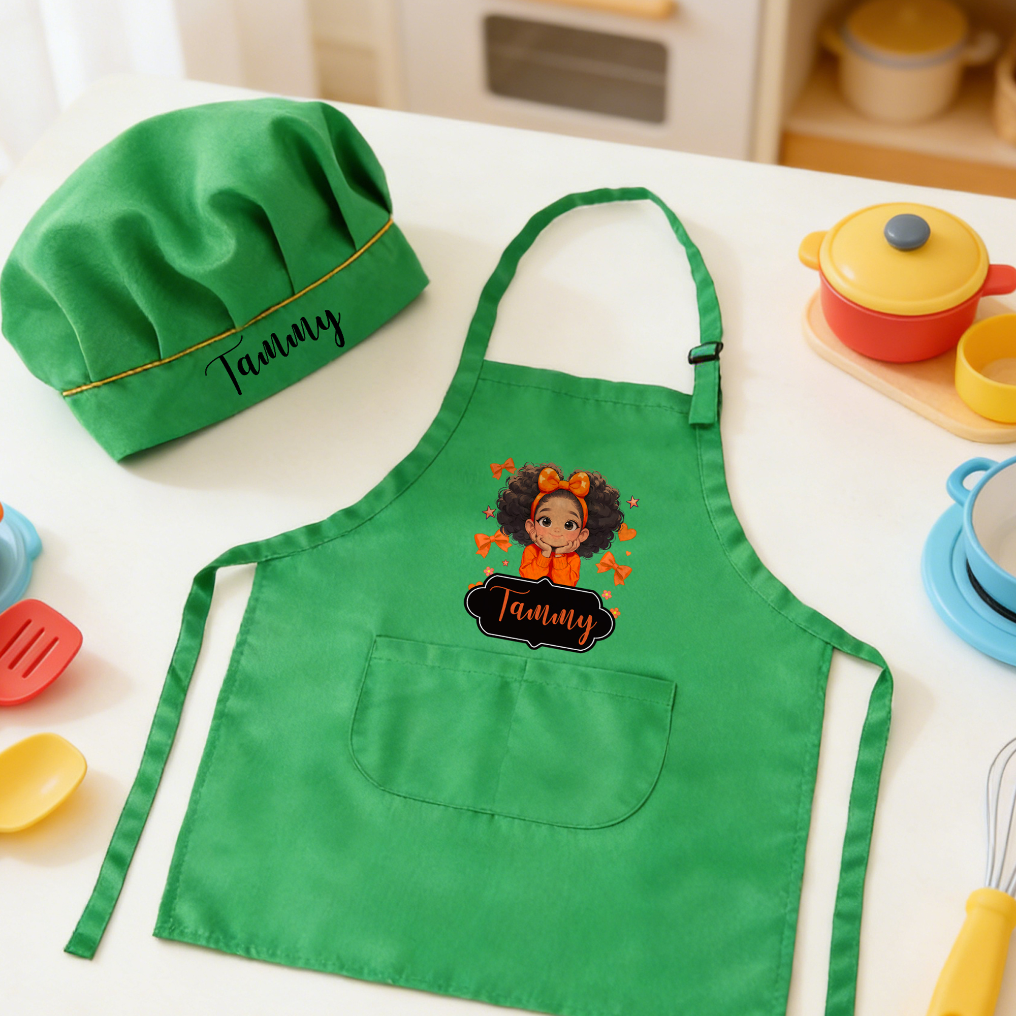 Tablier de chef avec poche pour cuisine Cadeau d'anniversaire pour fille noire