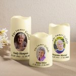 Personalisierte Porträt LED-Kerze mit Namen Datum Flammenlos Sympathie Memorial Geschenk zum Verlust eines Geliebten Menschen