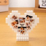 Gepersonaliseerde foto's Collage Hartvormige Bouwsteen Puzzels met Naam Home Decor Verjaardag Verjaardagscadeau voor familie vrienden