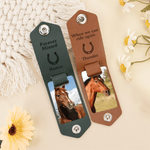 Personalizada herradura caballo foto multicolor PU llavero de cuero con texto grabado y el nombre de cumpleaños Aniversario regalo para el dueño del caballo amante