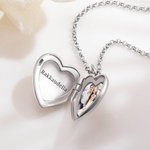 Personoitu sterlinghopeinen sydänmuotoinen valokuvaketju kaiverretulla tekstillä minimalistinen koru syntymäpäivä ja vuosipäivälahja hänelle