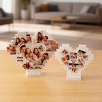 Gepersonaliseerde foto's Collage Hartvormige Bouwsteen Puzzels met Naam Home Decor Verjaardag Verjaardagscadeau voor familie vrienden
