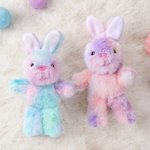 Personalised Gradient Pink Blue Stuffed Bunny Plush Toy with Name and Year Easter Basket Filler Birthday Gift for Kids