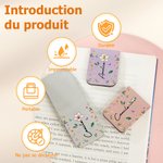 Marque-page magnétique en cuir PU personnalisé avec nom et fleur de naissance - Cadeau d'anniversaire pour les amoureux des livres