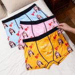 Personalisierte Gesichtsfoto Boxershorts mit Liebe-Herzen I Sucked It So Its Mine Herrenunterwäsche Valentinstag Geburtstag Geschenk