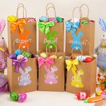 Personalisierte niedlichen Bogen Hase Kinder Ostern Geschenk Taschen mit Namen Ostern Party Geschenk für Jungen Mädchen