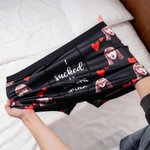 Personalisierte Gesichtsfoto Boxershorts mit Liebe-Herzen I Sucked It So Its Mine Herrenunterwäsche Valentinstag Geburtstag Geschenk